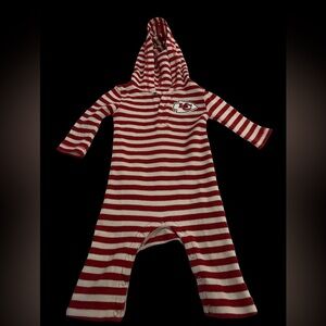 NFL Kids Red and White Striped Footie